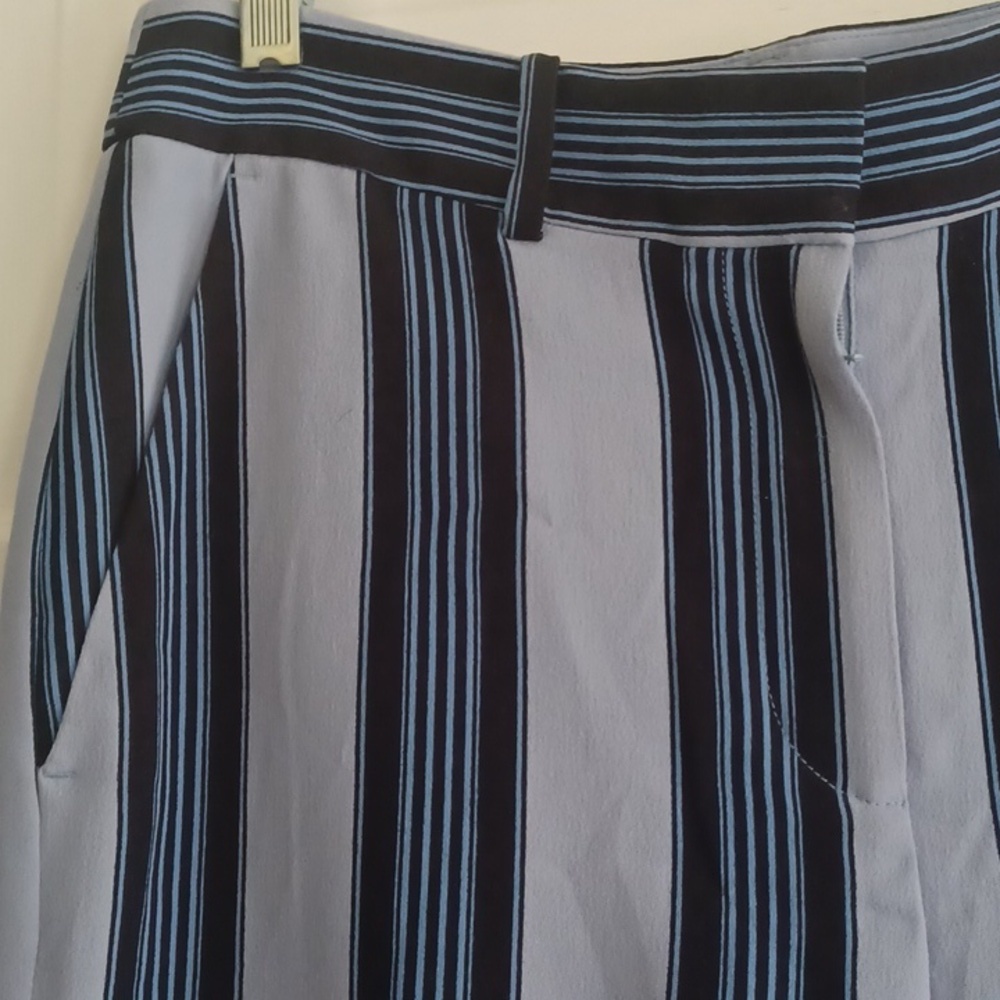LOFT blue striped wide leg crop pants 6Petite spring office brunch lightweight - Picture 3 of 10